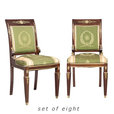 Lot 317 - Set of Eight Empire Style Gilt-Metal Mounted...