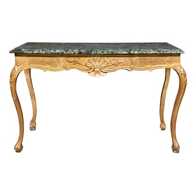 Lot 148 - Continental Rococo Marble Top Giltwood Side...