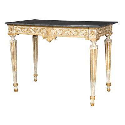Lot 149 - Italian Neoclassical Marble Top Giltwood and...