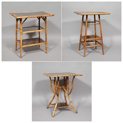 Lot 431 - Group of Three Bamboo Lacquered Tables Height...