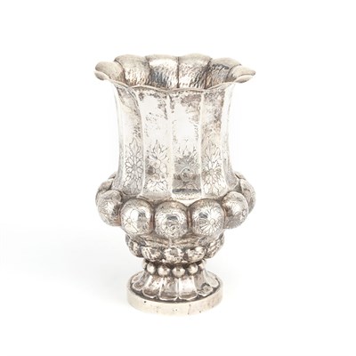 Lot 473 - Continental Baroque Style Silver Vase Height 9...