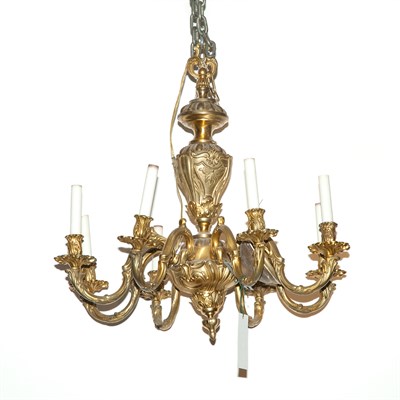Lot 577 - Rococo Style Gilt-Metal Eight-Light Chandelier...