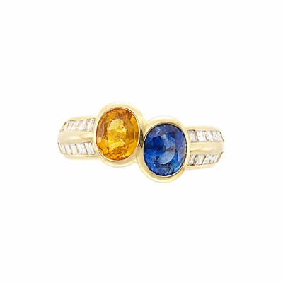 Lot 836 - Gold, Sapphire, Yellow Sapphire and Diamond Ring, Tiffany & Co.