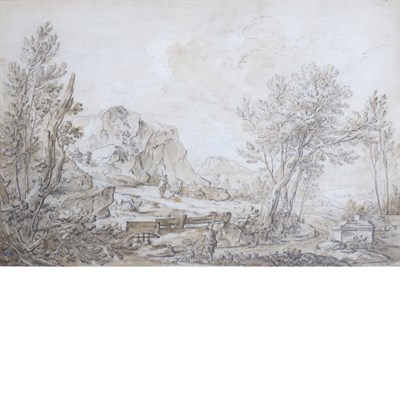 Lot 33 - French School 18th Century Travelers on a...