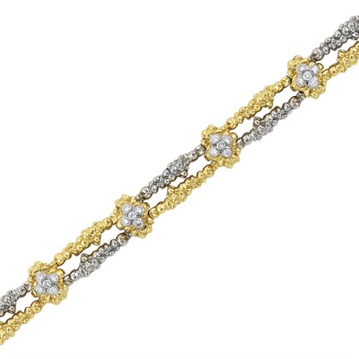 Lot 30 - Two-Color Gold and Diamond Bracelet, Cartier, Paris
