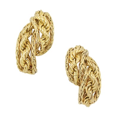 Lot 287 - Pair of Gold Earclips, Sterle, Paris
