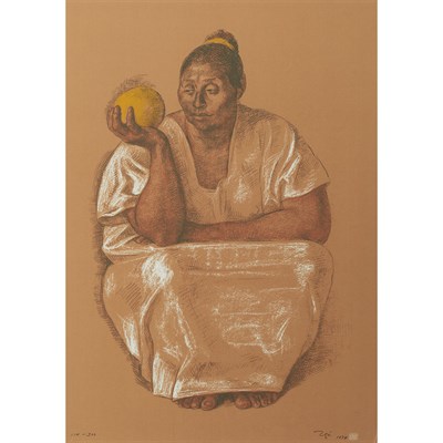 Lot 212 - Francisco Zuniga (1912-1998) MUJER CON NARANJA...