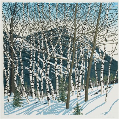 Lot 199 - Neil Welliver BIRCHES Color woodcut, 1982-83,...