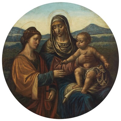 Lot 4 - Follower of Leonardo da Vinci Madonna and...