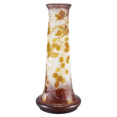 Lot 404 - Galle Acid Etched Cameo Glass Vase Circa...