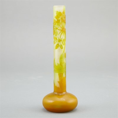 Lot 411 - Galle Acid Etched Cameo Glass Stick Neck...