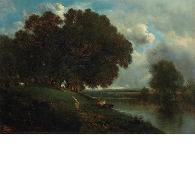 Lot 10 - David Johnson American, 1827-1908 Cattle...