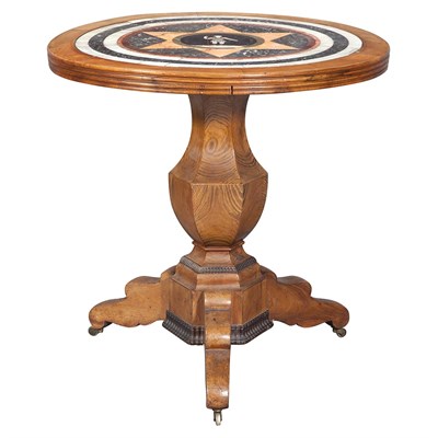 Lot 186 - Continental Grained and Ebonized Walnut Marble...
