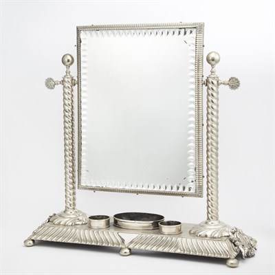 Lot 495 - Silver Plate Dressing Mirror In the 17th...