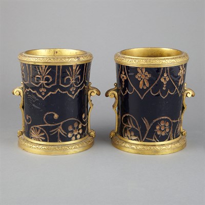 Lot 492 - Pair of Louis XVI Style Gilt-Bronze Mounted...