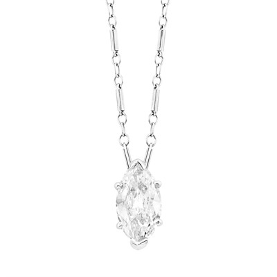 Lot 334 - White Gold and Diamond Pendant with Chain