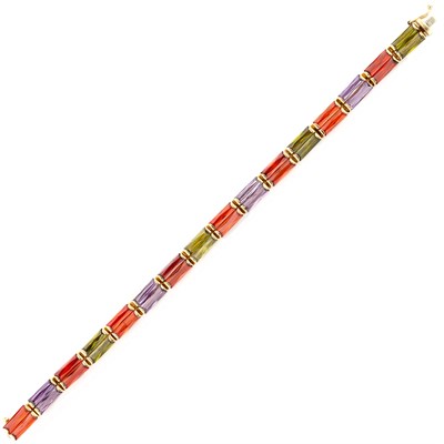 Lot 691 - Gold and Cubic Zirconia Bracelet