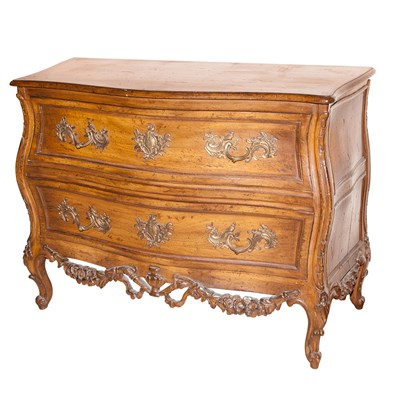 Lot 541 - Provincial Louis XV Style Walnut Commode...