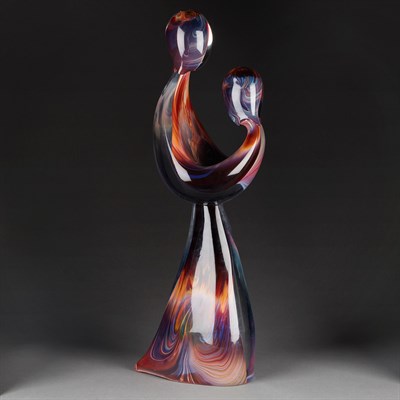 Lot 400 - Murano Mother and Child Glass Sculpture Dino...