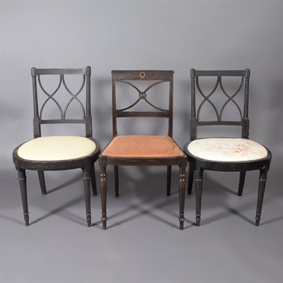 Lot 278 - Set of Four Regency Style Faux Rosewood Side...