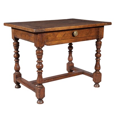 Lot 376 - Walnut Low Table; Together with a Walnut Stool...