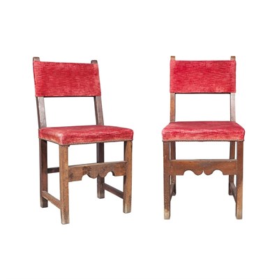 Lot 375 - Pair of Renaissance Style Walnut Side Chairs
