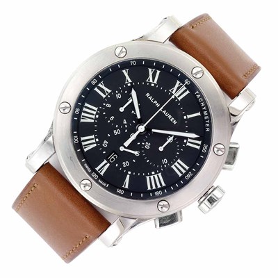 Lot 592 - Gentleman's Stainless Steel Chronograph Wristwatch, Ralph Lauren