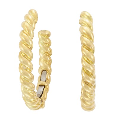 Lot 185 - Pair of Gold Hoop Earrings, David Webb
