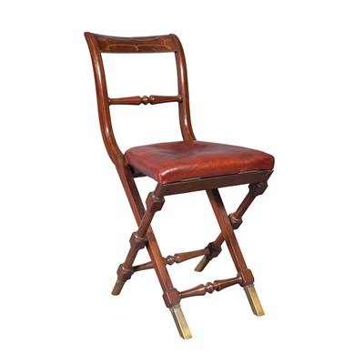 Lot 222 - Continental Inlaid Mahogany Folding Chair 19th...