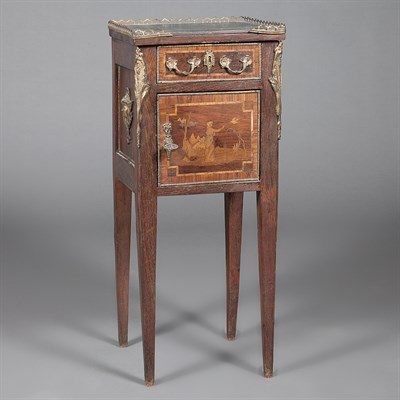 Lot 217 - Continental Rosewood Pot Cupboard Partially...