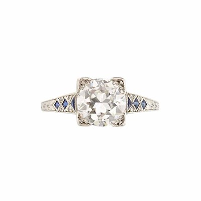 Lot 126 - Platinum, Diamond and Sapphire Ring