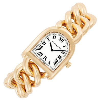 Lot 4 - Lady's Rose Gold 'Stirrup' Wristwatch, Ralph Lauren