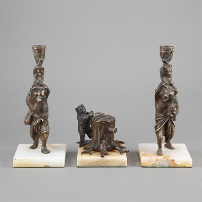 Lot 289 - Group of Russian Style Bronze Bear Themed...