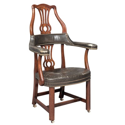 Lot 262 - George III Leather Upholstered Mahogany...