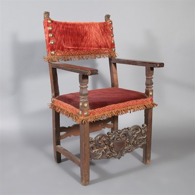 Lot 169 - Baroque Style Walnut Armchair 19th Century The...