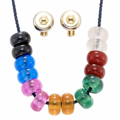 Lot 375 - Pair of Two-Color Gold Earclips with Interchangable Stones, Marina B