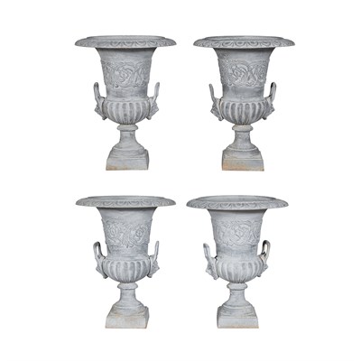 Lot 380 - Set of Four Neoclassical Style Iron Garden...