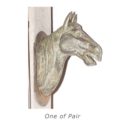Lot 123 - Pair of Painted Iron Horse's Heads Height 15...