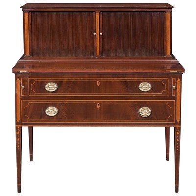 Lot 194 - Federal Inlaid Mahogany Tambour Lady's Writing...