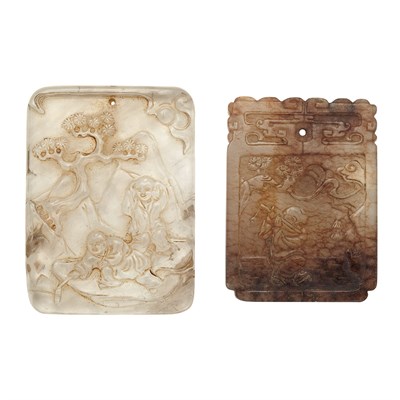 Lot 84 - Chinese Brown Jade Plaque Qing Dynasty Of...