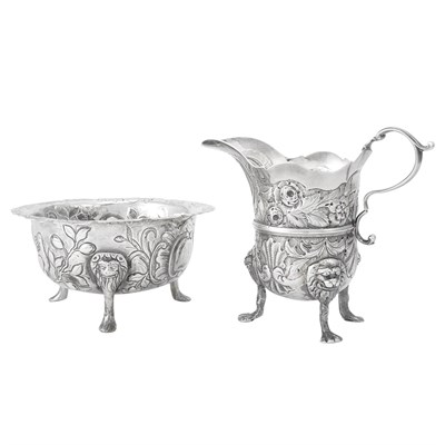 Lot 243 - George II Irish Silver Cream Jug and Sugar...