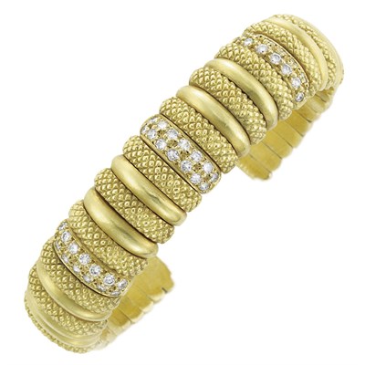 Lot 217 - Gold and Diamond Bangle Bracelet, Judith Ripka