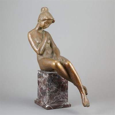 Lot 550 - Bronze Figure of a Seated Female Cast from a...