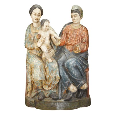 Lot 132 - Continental Polychrome Decorated Figural Group...