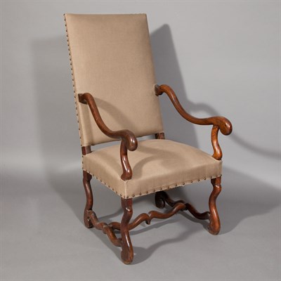 Lot 189 - Continental Walnut Armchair The rectangular...