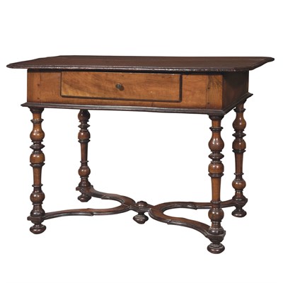 Lot 228 - Continental Walnut and Ebonized Center Table...