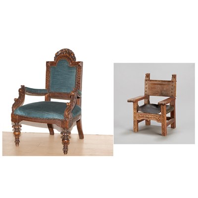 Lot 336 - Two Baroque Style Walnut Child's Chairs