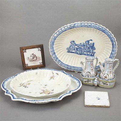 Lot 320 - Group of Continental Faience Articles...