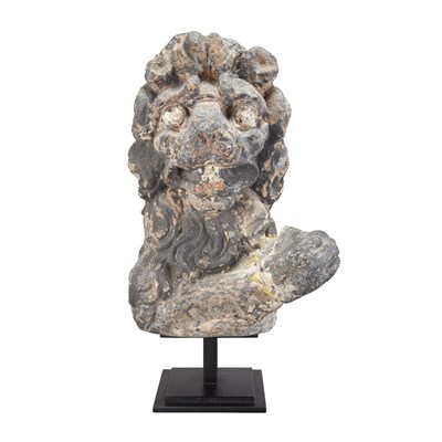 Lot 291 - Carved Stone Armorial Lion's Head 18th/19th...