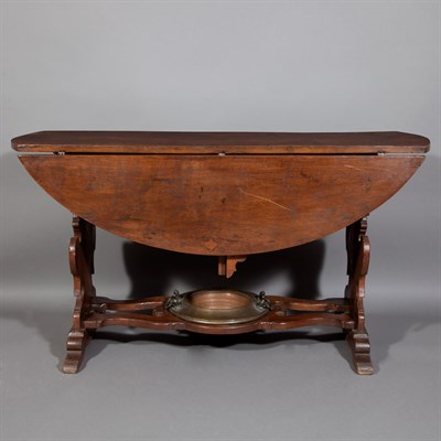 Lot 190 - Continental Walnut Drop-Leaf Table The...